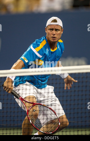 Lleyton Hewitt (AUS) im Wettbewerb um die 2013 US Open Tennis Championships. Stockfoto