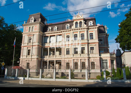 Russische Botschaftsgebäude Jugendstil Bezirk Riga Lettland Baltikum-Nordeuropa Stockfoto