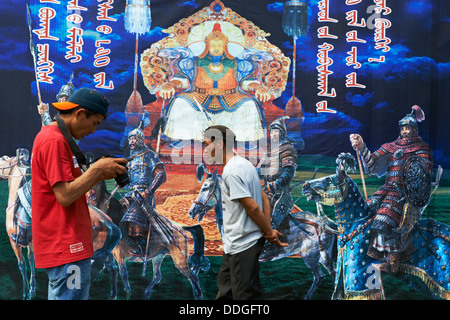 Mongolei, Provinz Arkhangai, Naadam-fest, lokale Fotograf Stockfoto