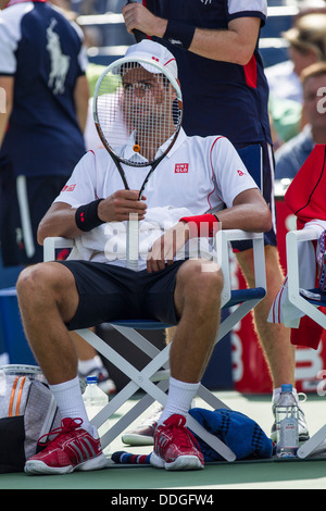 Novak Djokovic (SRB) im Wettbewerb um die 2013 US Open Tennis Championships. Stockfoto