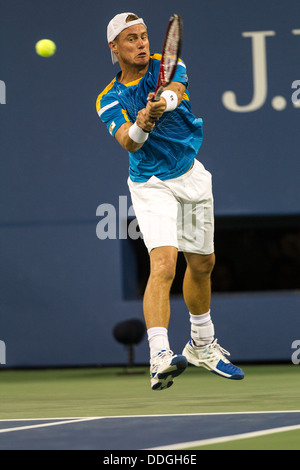 Lleyton Hewitt (AUS) im Wettbewerb um die 2013 US Open Tennis Championships. Stockfoto