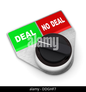 Eine bunte 3d gerenderten Deal Vs No Deal Konzept Schalter Illustration Stockfoto