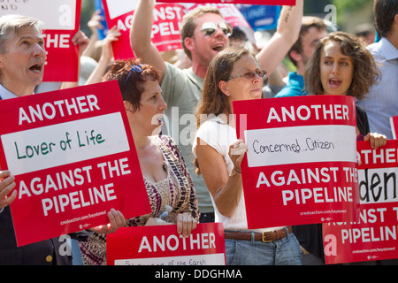 Protestierende Keystone Pipeline Stockfoto