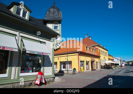 Kuninkaankatu Straße am Kauppatori Markt Platz alten Rauma westlichen Finnland Nordeuropa Stockfoto