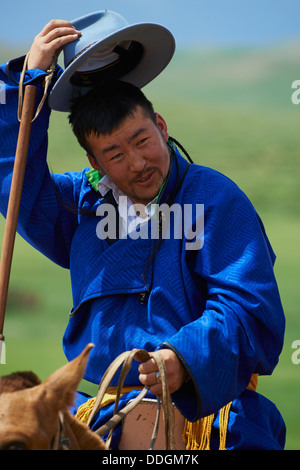 Mongolei, Ovorkhangai Provinz, Burd, das Naadam-fest, Pferde Rennen Stockfoto