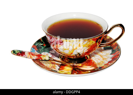 Tee in ein schönes Porzellan Tasse serviert Stockfoto