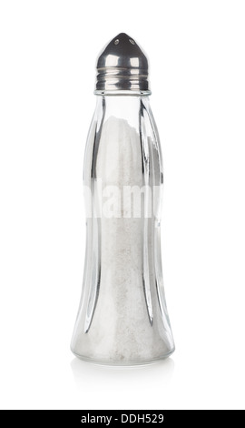 Glas Salz-Shaker isoliert auf weißem Hintergrund Stockfoto