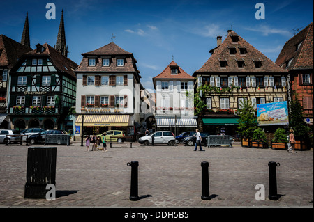 Place de Marché, Obernai, Elsass, Frankreich Stockfoto