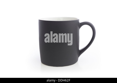 Grau-Kaffeetasse auf einem weißen Hintergrund isoliert. Stockfoto