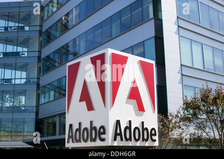 Ein Bürogebäude von Adobe Systems besetzt. Stockfoto