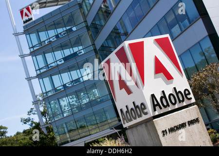 Ein Bürogebäude von Adobe Systems besetzt. Stockfoto