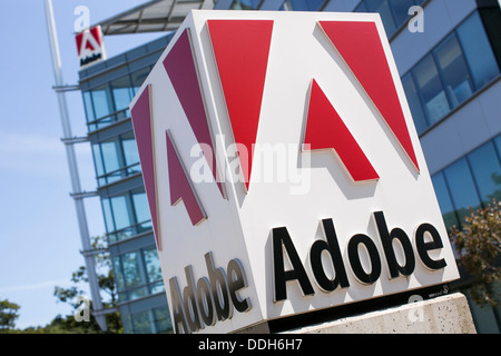 Ein Bürogebäude von Adobe Systems besetzt. Stockfoto