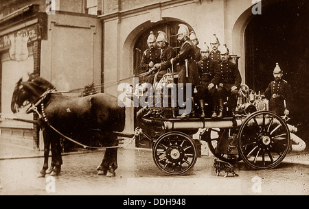 Croyden Feuerwehr im Jahre 1910 Stockfoto