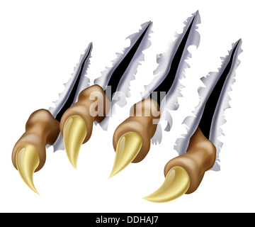 Ein Beispiel für ein Monster Klaue oder verkratzen oder Rippen durch Metall Stockfoto