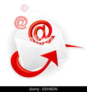 E-Mail-Symbol und Umschlag Stockfoto