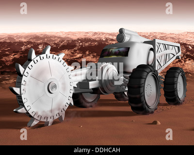 Riesige Martian Bagger Ausbeutung der auf dem mars Stockfoto