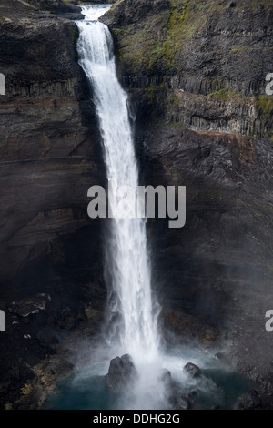Haífoss-Wasserfall am Fossá Í Thjósárdal River, Region Süd, Island Stockfoto