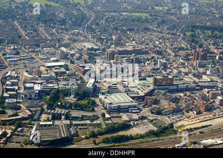 Luton Town Centre, von der Luft, Bedfordshire, SE England, UK Stockfoto