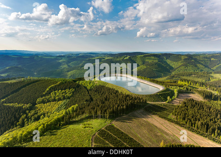 Luftbild, Oberbecken, Roenkhausen Pumpspeicherkraftwerk Stockfoto