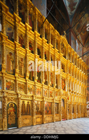 Ikonostase, Kathedrale unserer Dame von Smolensk, Nowodewitschi Monastyr oder neue Nowodewitschi-Kloster Stockfoto