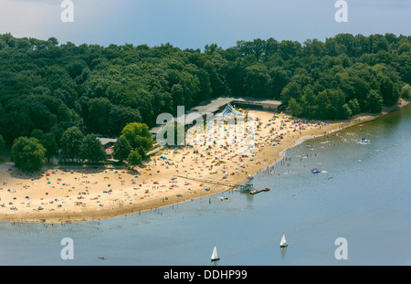 Luftaufnahme, Halterner Stausee oder See Haltern am See Strand Stockfoto