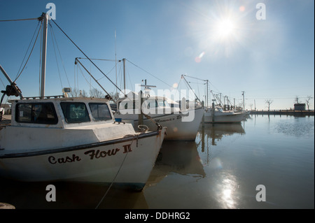 Boote in der Chesapeake Bay auf Deale Insel angedockt Stockfoto