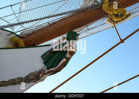 Galeone Figur des mexikanischen Segelschiff 'Cvavatemoc' ARM. Cuauhtemoc ist Segel-Schulschiff der mexikanischen Marine Stockfoto