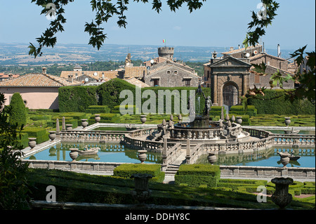 Garten und Brunnen der Mauren, Villa Lante. Bagnaia, Viterbo Bezirk. Lazio Rom. Italien Stockfoto