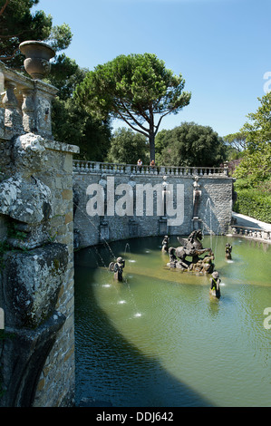 Pegasus-Brunnen, Villa Lante. Bagnaia. Viterbo-Bezirk. Lazio Rom. Italien Stockfoto