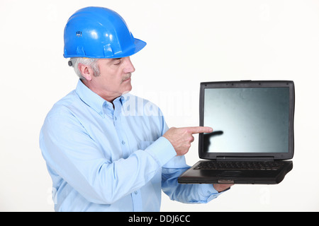 Architekt auf laptop Stockfoto
