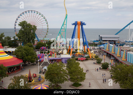 Cedar Point Vergnügungspark ist in Sandusky, Ohio abgebildet. Stockfoto