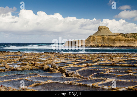 Salinen in Insel Gozo, Malta. Stockfoto