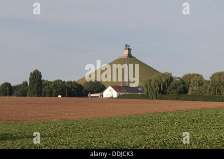 Die Butte du Lion (oder "Löwenhügel") auf dem Schlachtfeld von Waterloo, Belgien. Stockfoto