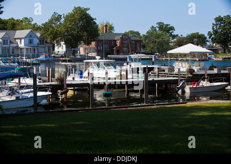 Put-in Marina ist auf South Bass Island, Ohio abgebildet. Stockfoto