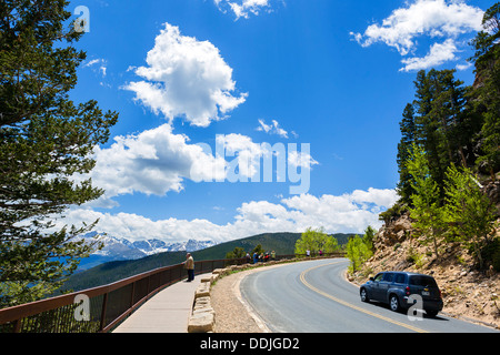 Trail Ridge Road in der Nähe von vielen Parks übersehen, Rocky Mountain Nationalpark, Colorado, USA Stockfoto