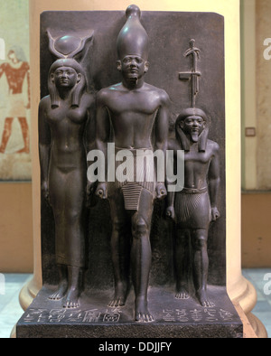 Dreiklang von Mykerinos, 26. Jahrhundert v. Chr., Museum of Egyptian Antiquities, Kairo, Ägypten, Afrika Stockfoto