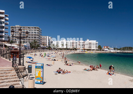 Promenade in Santa Eularia des Riu, Ibiza, Spanien Stockfoto