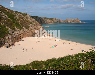 Porthcurno Strand Cornwall England UK Stockfoto