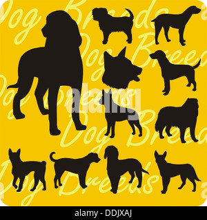 Hunderassen - Vinyl-ready Illustration Stockfoto