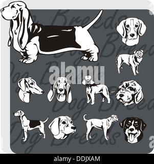 Hunderassen - Vinyl-ready Illustration Stockfoto