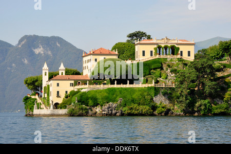 Italien - Comer See - Lenno - Villa del Balbianello - Seeblick - Pisten der Halbinsel Punta di Lavedo - auf drei Ebenen integriert Stockfoto