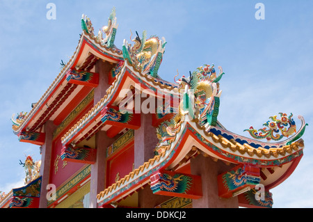 Pagodendach des chinesischen Tempel Ang Sila Chonburi Thailand Stockfoto