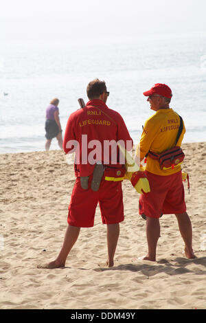 Bournemouth, UK 4. September 2013. Frühe Küste Nebel allmählich löscht, strahlend blauem Himmel und einem heißen sonnigen Tag offenbaren. Bildnachweis: Carolyn Jenkins/Alamy Live-Nachrichten Stockfoto