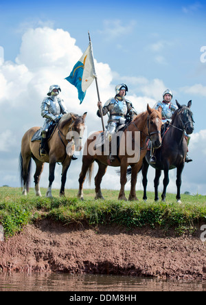 Der "Berkeley Scharmützel" mittelalterliche Re-Enactments in Berkeley Castle in der Nähe von Gloucester wo der 500. Jahrestag der Schlacht von Fl Stockfoto