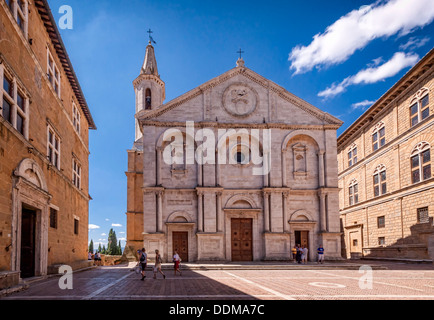 Pienza Platz der Kathedrale Toskana, Italien. Stockfoto