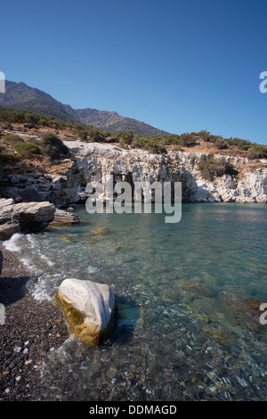 Gialia Strand, in der Nähe der Felsen Icaris, Ikaria, Griechenland Stockfoto