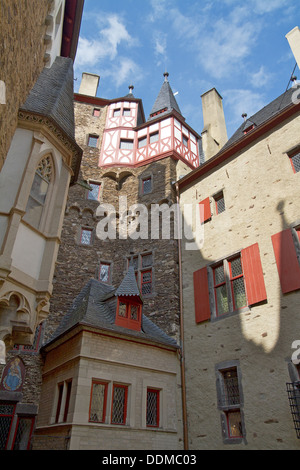 Burg Eltz, Muenstermaifeld, Landkreis Mayen-Koblenz, Rheinland-Pfalz, Deutschland, Europa Stockfoto