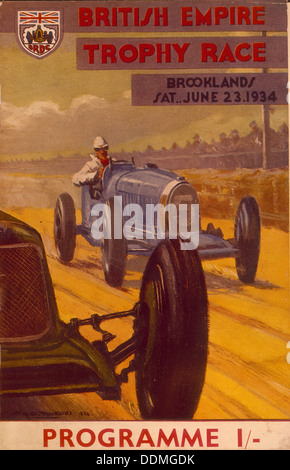 Programm für das Britische Empire Trophy, Brooklands, 1934. Artist: Unbekannt Stockfoto