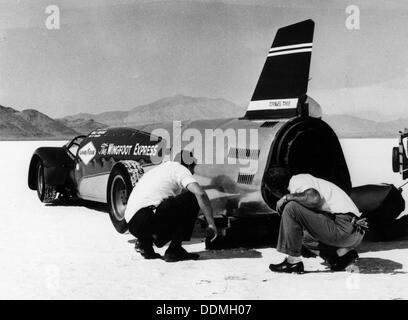 "Wingfoot Express' Land Speed Record Auto, Bonneville Salt Flats, Utah, USA, 1964. Artist: Unbekannt Stockfoto