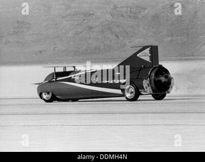 Art Arfons ''grünes Monster' Land Speed Record Auto, Bonneville Salt Flats, Utah, USA, c 1964 - c 1966. Artist: Unbekannt Stockfoto